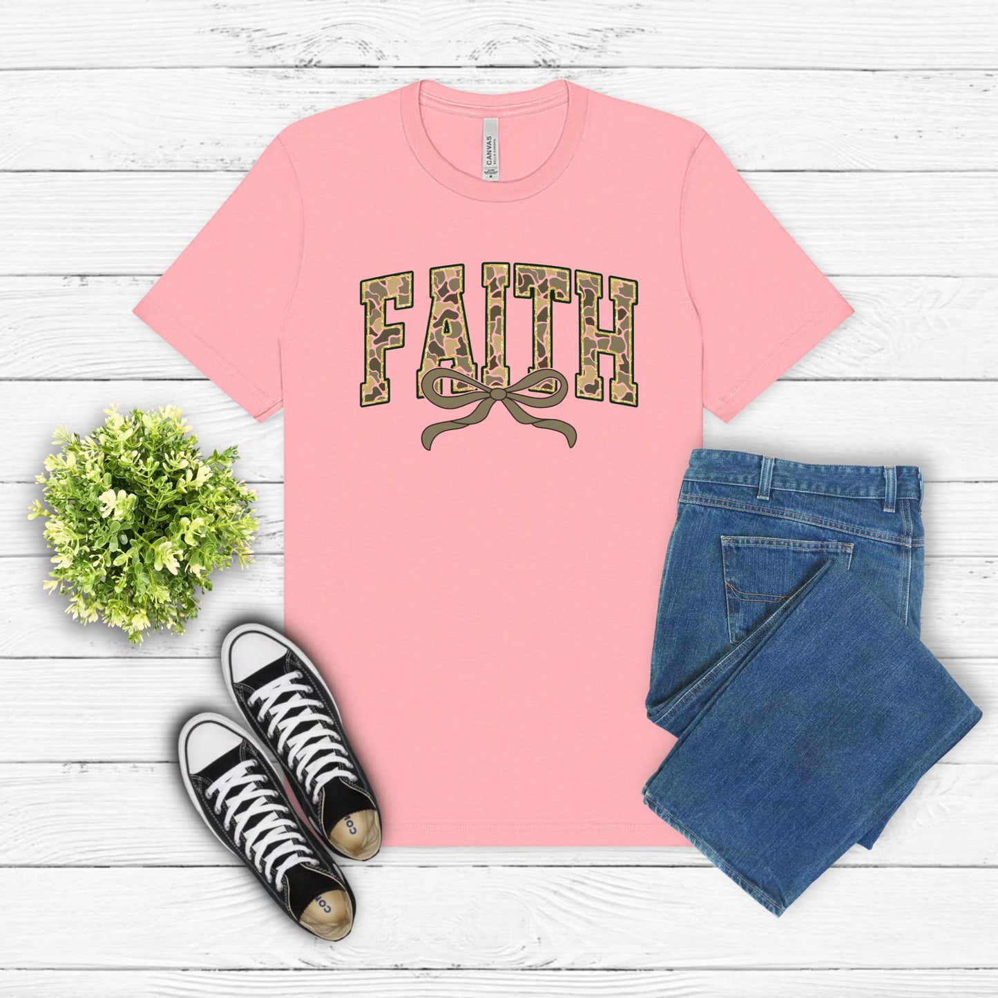 Camo Faith with Bow Shirt
