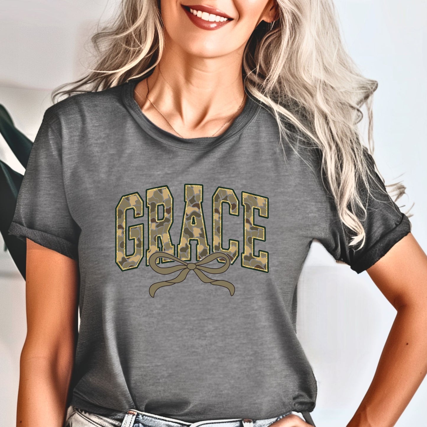 Camo Grace with Bow Shirt