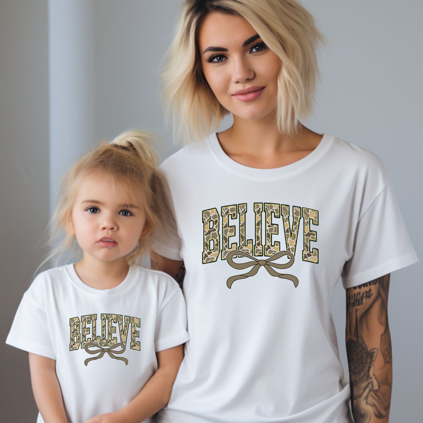 Camo Believe with Bow Shirt