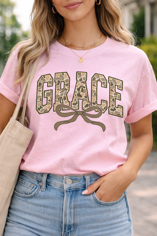 Camo Grace Christian Faith Tee