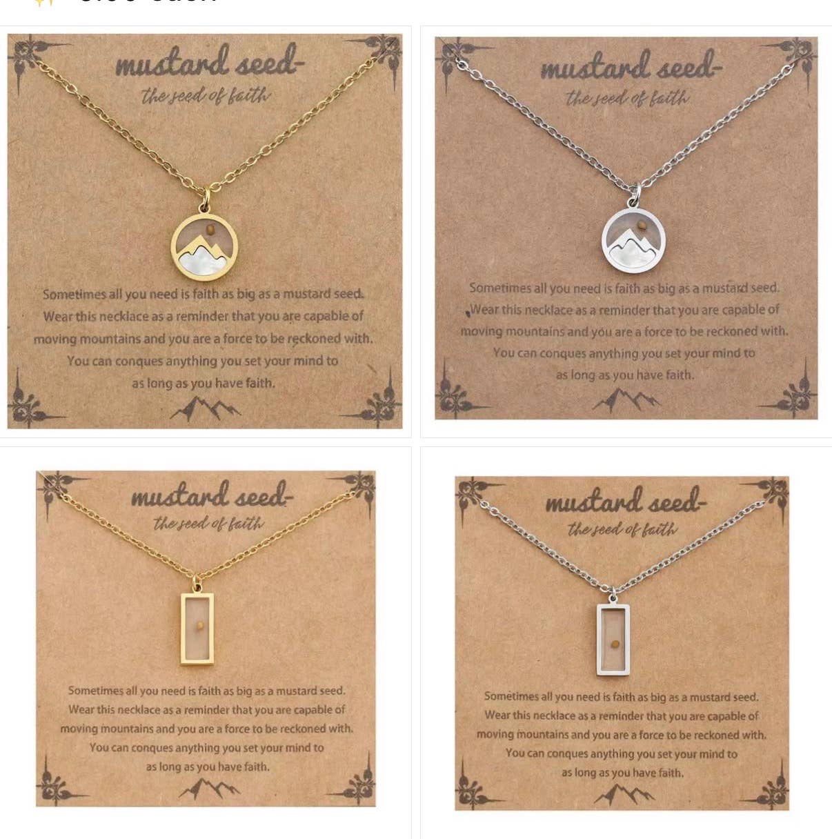 Faith based mustard seed necklaces 