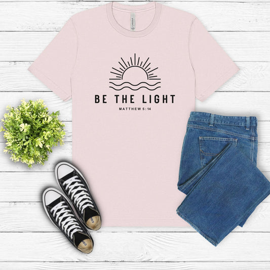 Be the Light Christian T-Shirt – Matthew 5:14 Faith Tee