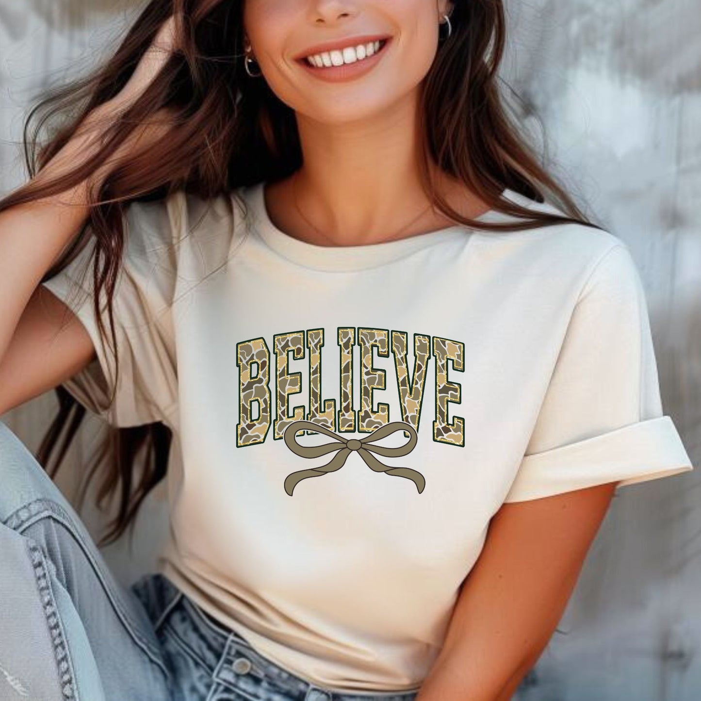 Camo Believe with Bow Shirt