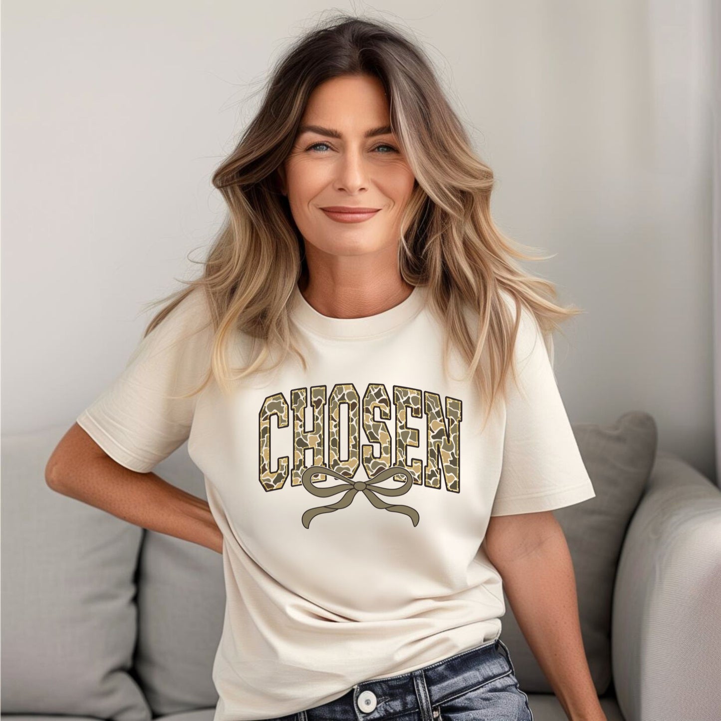 Camo Chosen with Bow Shirt