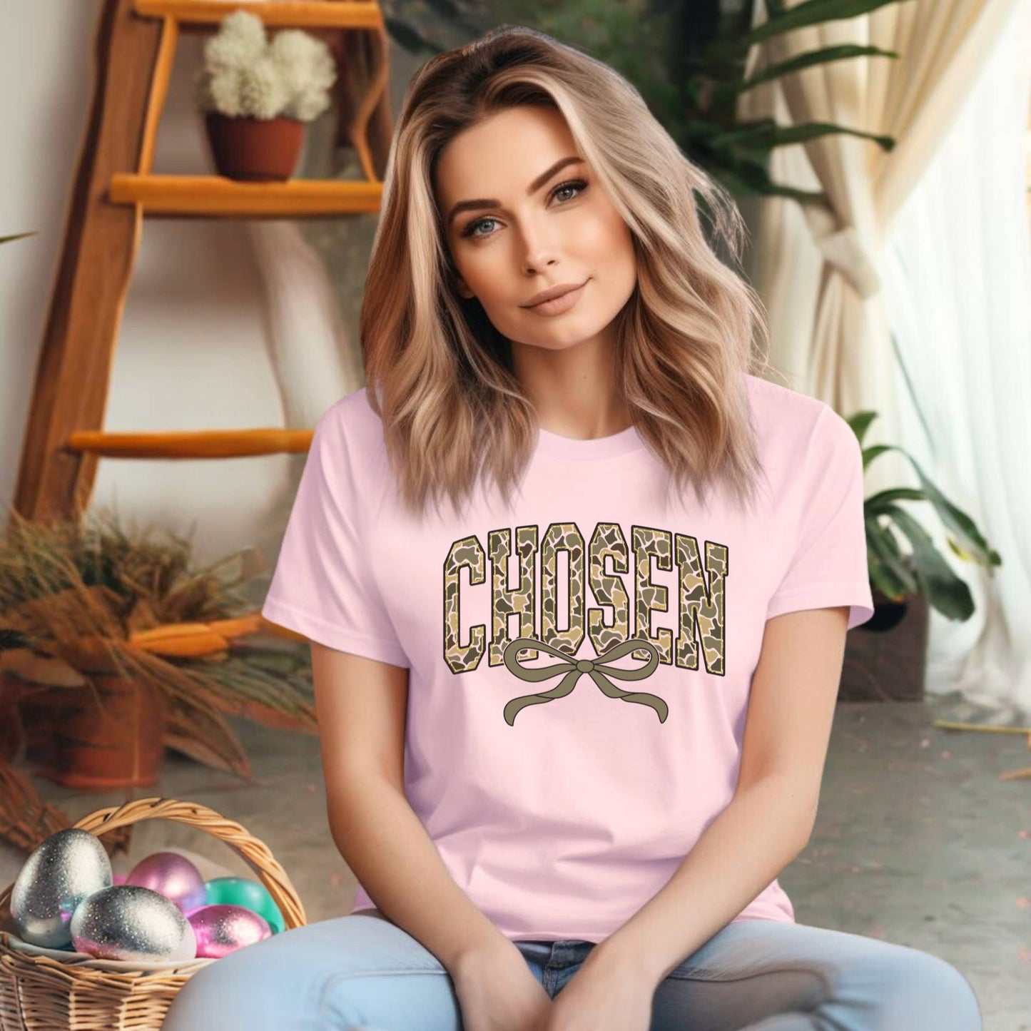 Camo Chosen with Bow Shirt