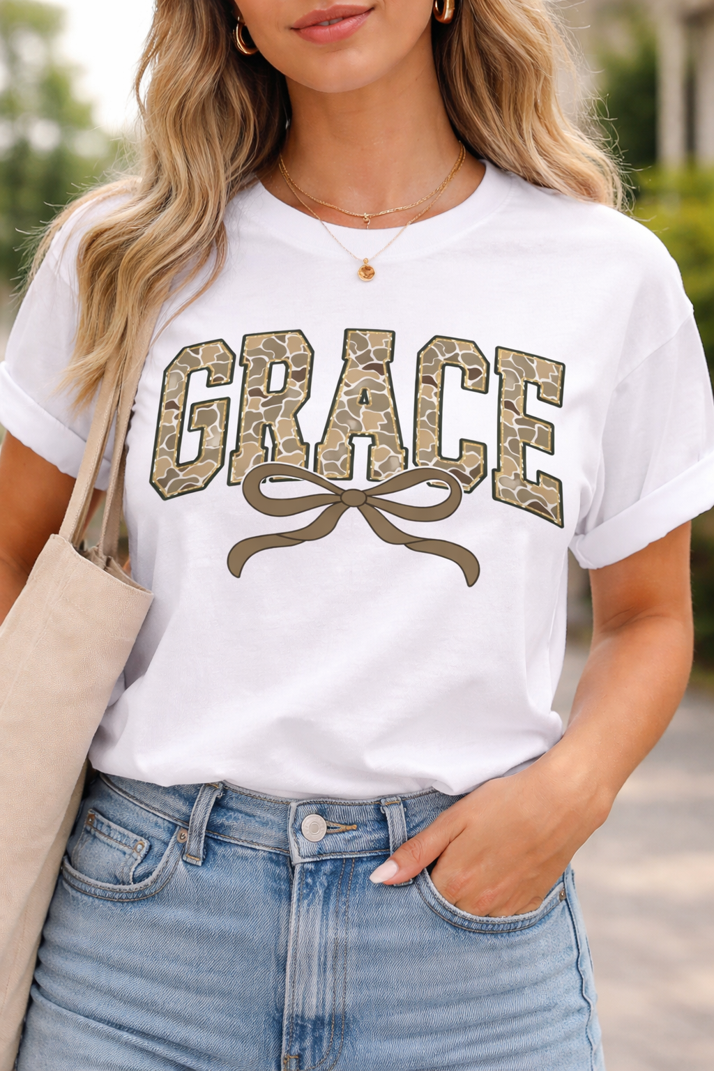 Camo Grace Christian Faith Tee