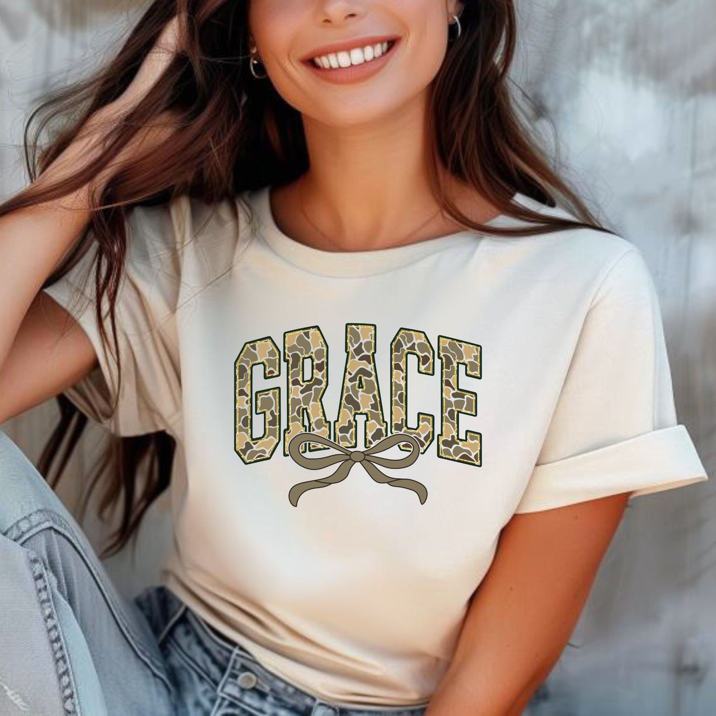Camo Grace with Bow Shirt