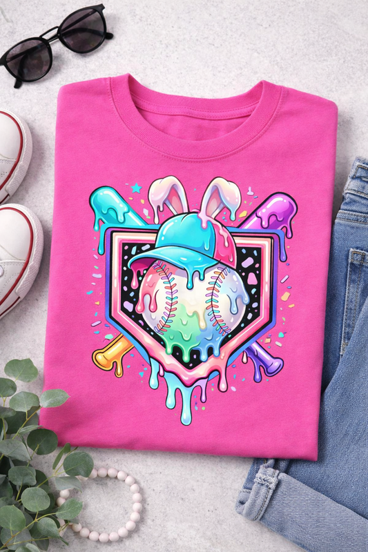 Easter Baseball Kids Drip T-shirt