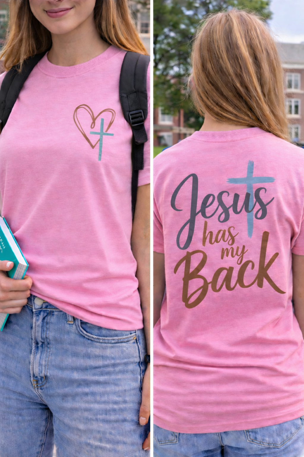 Jesus Has My Back Christian Faith T-Shirt