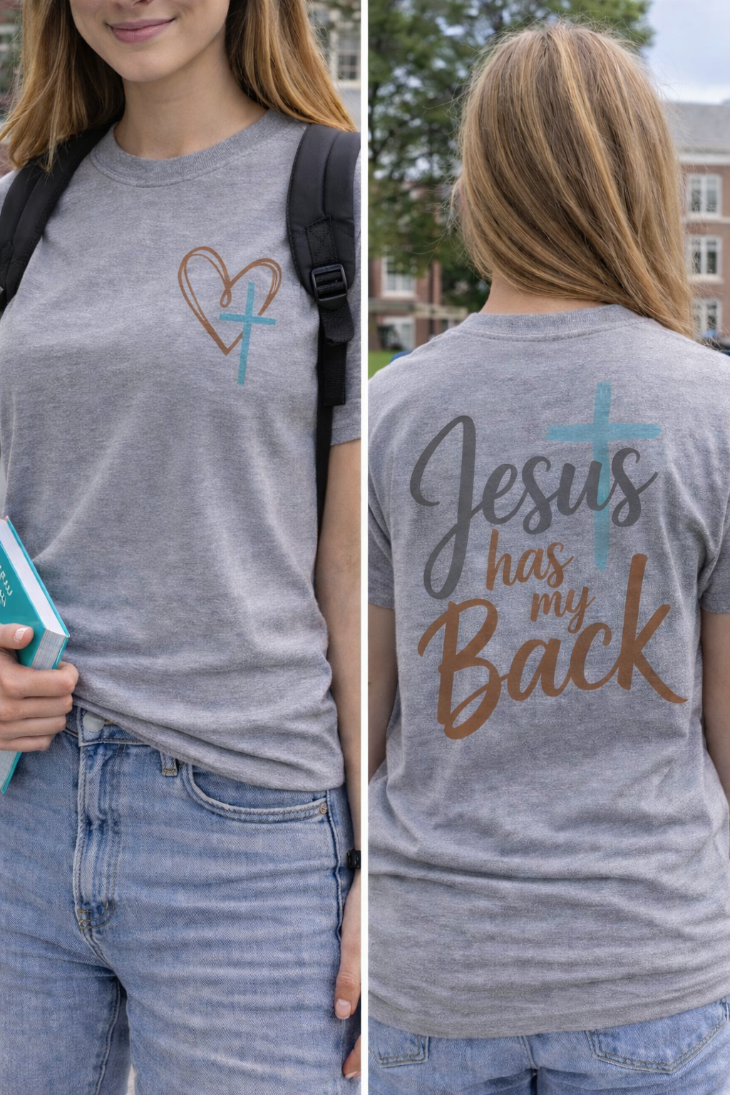 Jesus Has My Back Christian Faith T-Shirt