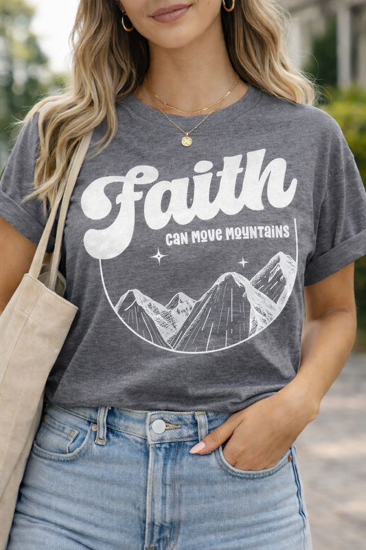 Faith Can Move Mountains Christian Tee