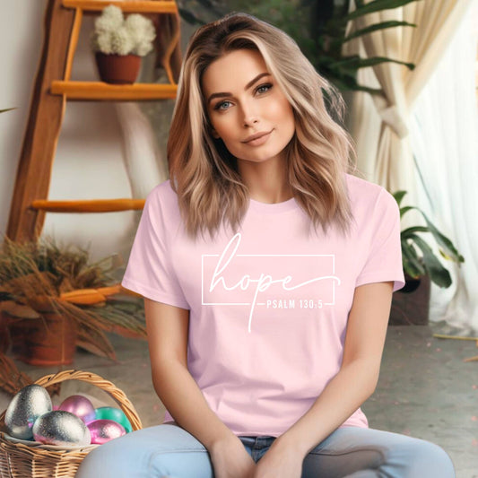 Hope - Psalm 130:5 Christian Faith Tee