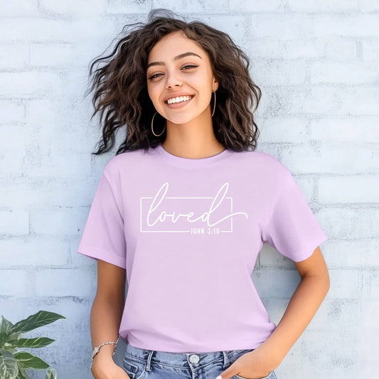 Loved - John 3:16 Christian Faith Tee