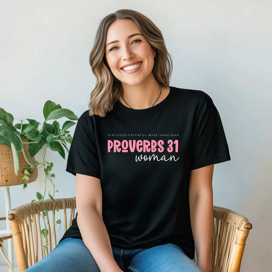 Proverbs 31 Woman Christian Prayer  Bible Verse Faith Tee