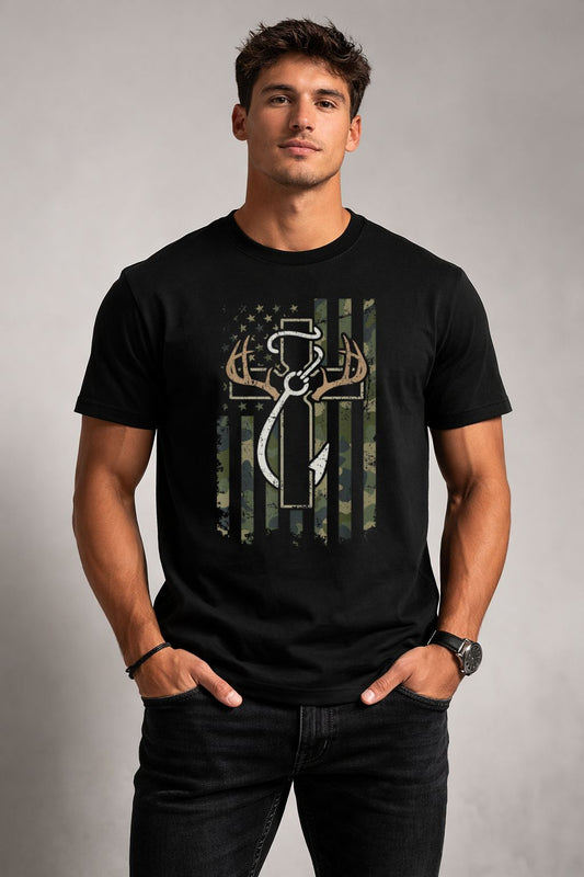 Hunting, Fishing & Faith Cross Tee