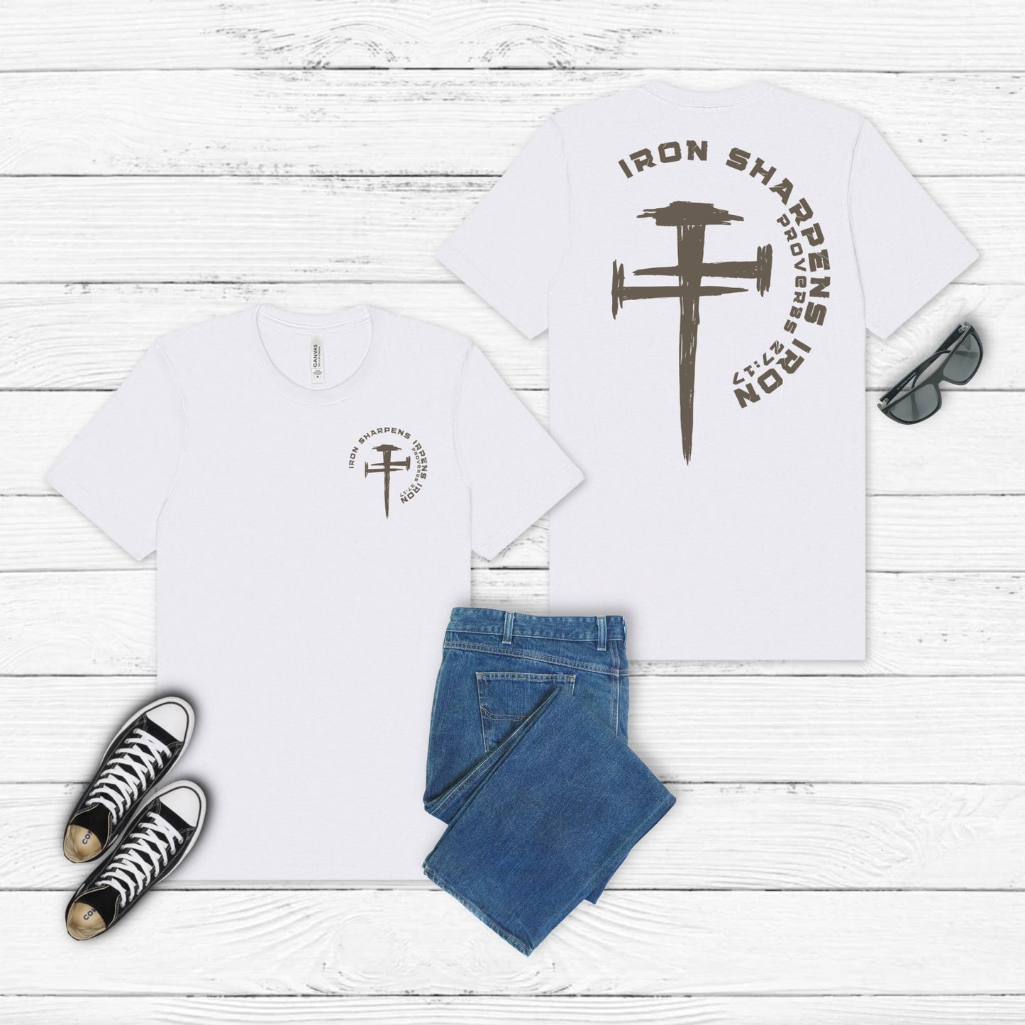 Iron Sharpens Iron Christian Tee – Proverbs 27:17