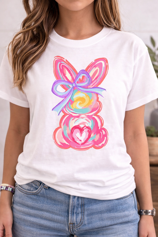 Colorful Easter Bunny Christian Faith T-Shirt